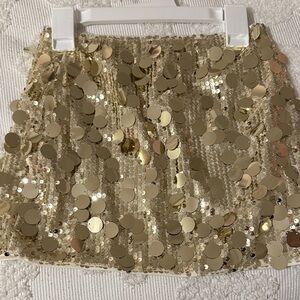 Gold Sequin Mini Skirt